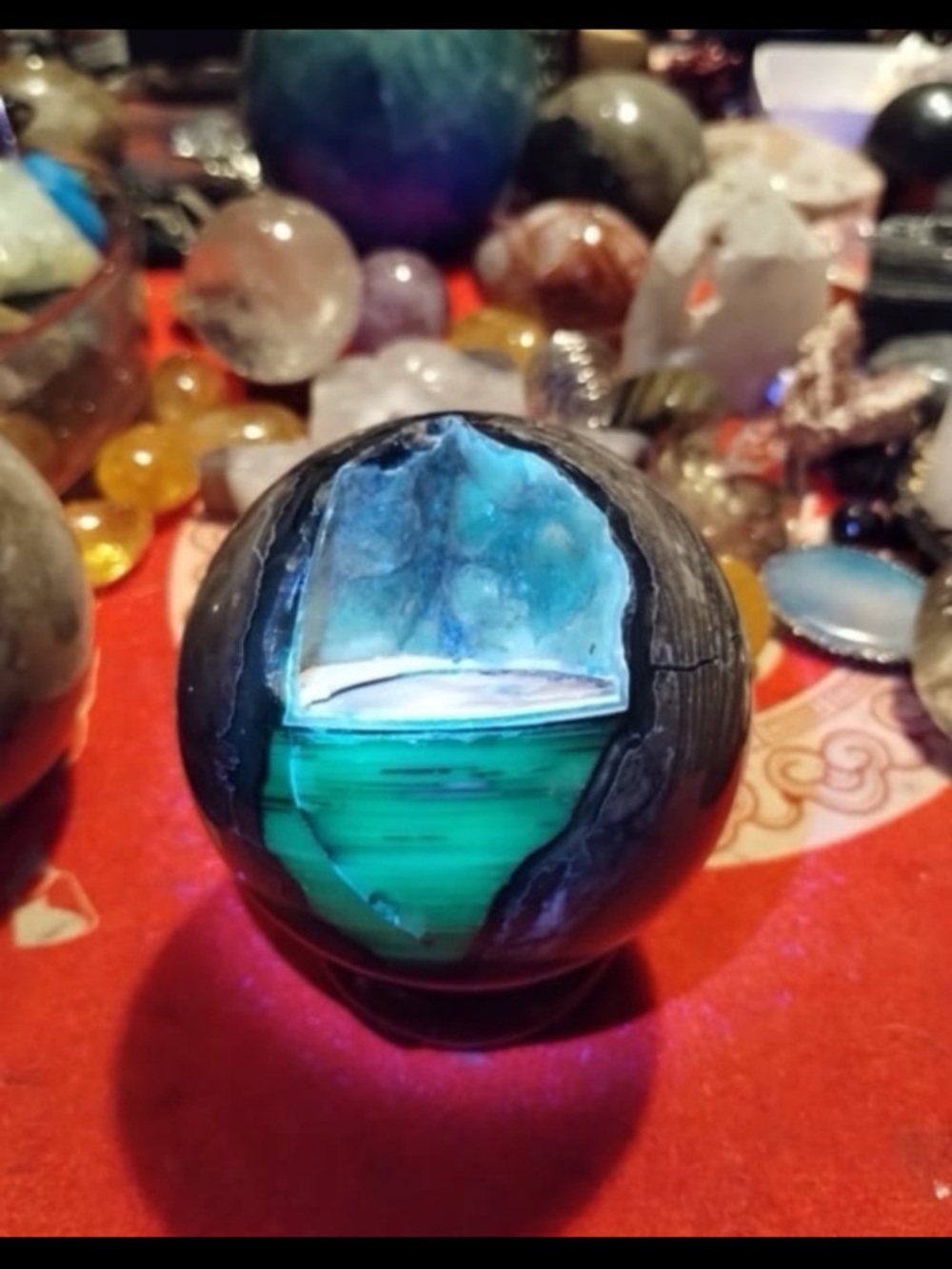 Volcano agate sphere - Picture 5 of 11